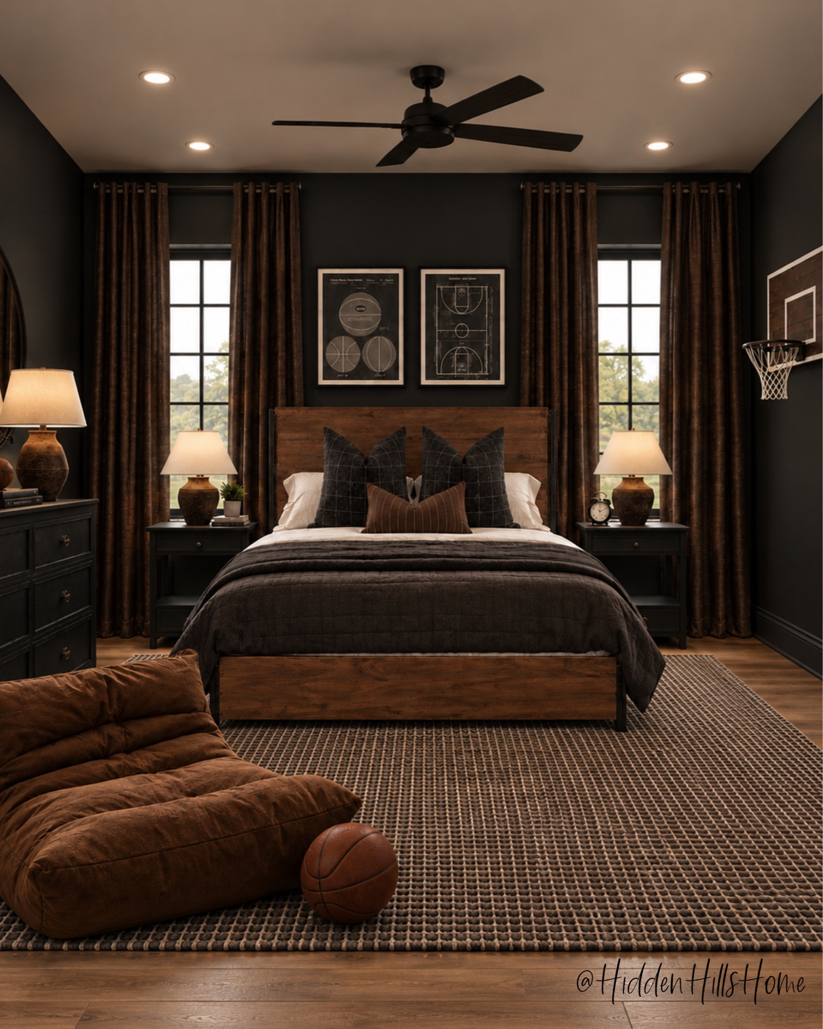 Teen boys bedroom decor ideas! Boys room design, home decor, teen bedroom inspiration, sports themed bedroom, basketball bedroom
#boysroom