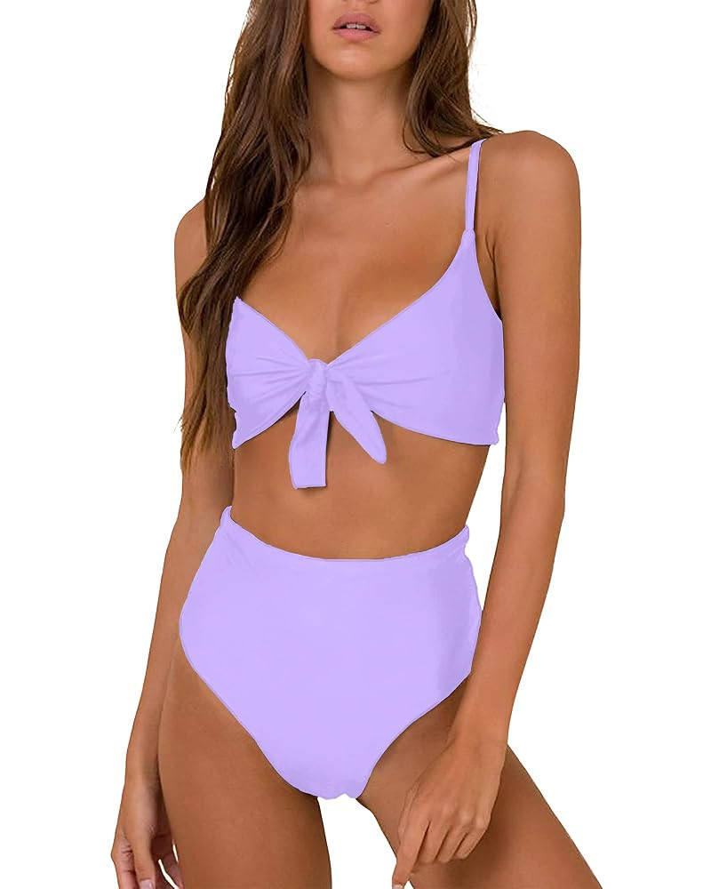 Honlyps High Waisted Bikini Sets for Women Tummy Control 2 Piece Swimsuit Cheeky Coverage Bathing... | Amazon (US)