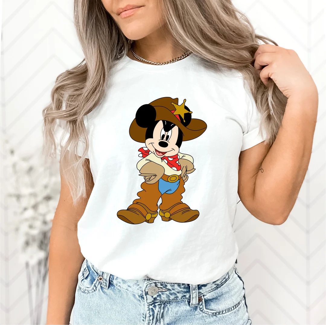 Cowboy Mickey Shirt, Mickey Disney Shirt, Dineyworld Tee Shirt, Mickey Design Shirt - Etsy | Etsy (US)