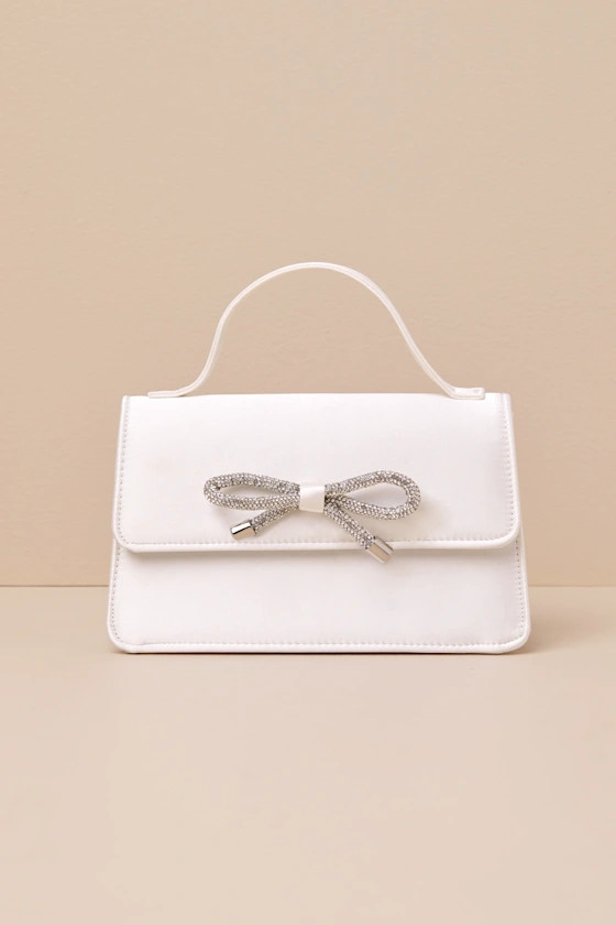 Bowie Ivory Satin Mini Handbag | Lulus