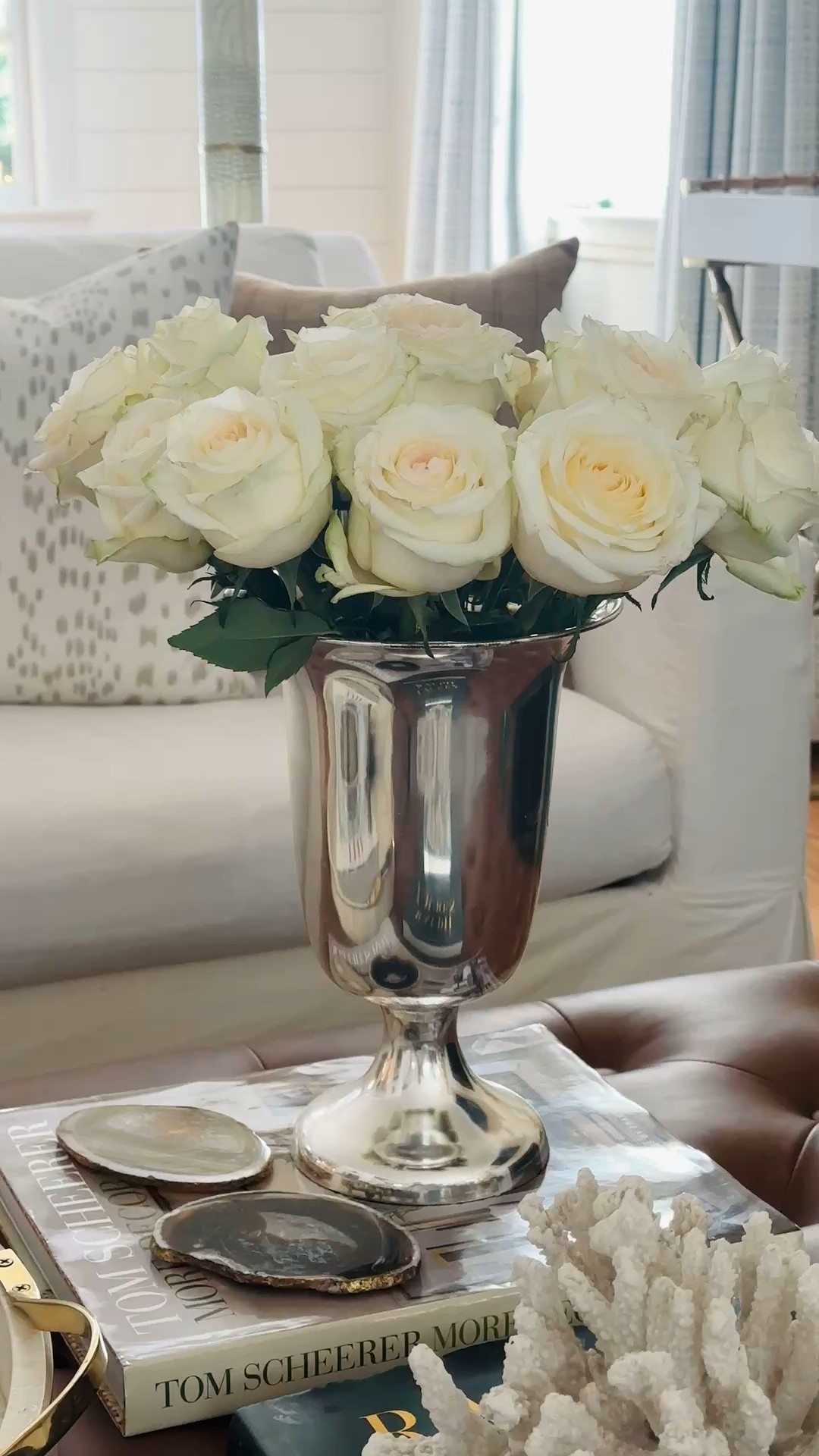 Fresh blooms in one of my favorite silver cup vases

#LTKHome #LTKOver40