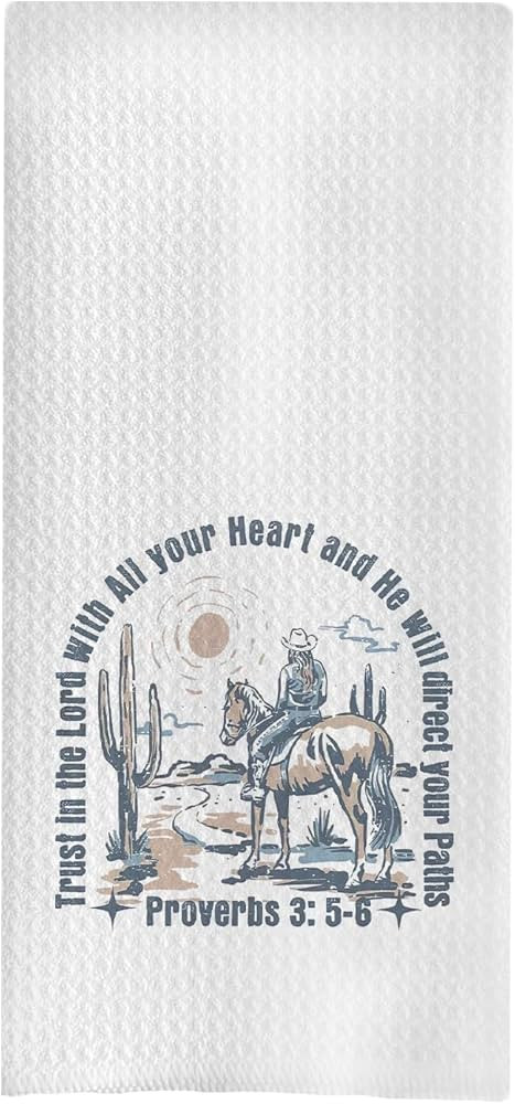 Western Christian Kitchen Towels 16x24 - Western Hand Towels, Western Gifts for Women Men, Cowboy... | Amazon (US)