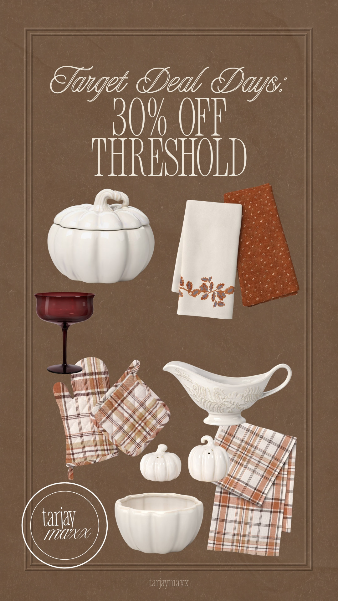 30% OFF Threshold kitchen & dining for Target Circle Deal Days! Fall kitchen decor, Thanksgiving hosting essentials + cozy seasonal pieces are all included.
So many cute finds for your fall table and kitchen are on sale right now. Shop my favorites here! fall outfits women over 50, fall wedding guest dresses, fall dresses, wedding guest dress summer, date night outfits, fall fashion hauls, halloween decorations, fall decor, fall shoes, country concert outfits 

 #LTKHome #LTKSaleAlert