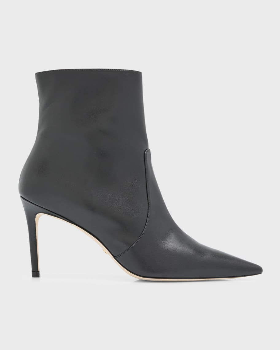 Stuart Weitzman Stuart Leather Stiletto Booties | Neiman Marcus