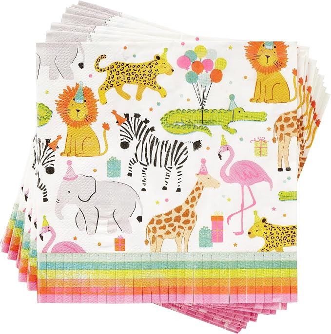 C.R. Gibson Party Animal Fringe Lunch Napkins, 20 Count (Pack of 1) (TW7-25362) | Amazon (US)