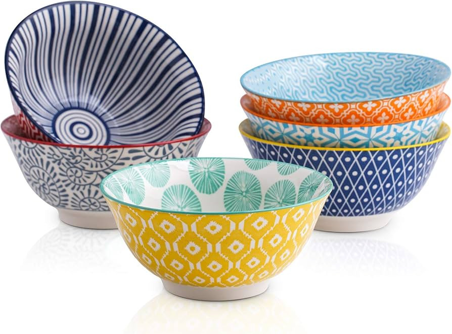 Selamica Porcelain Ice Cream Bowls Set of 6, Small Bowls, Ceramic bowls for Dessert, Ice Cream, V... | Amazon (US)