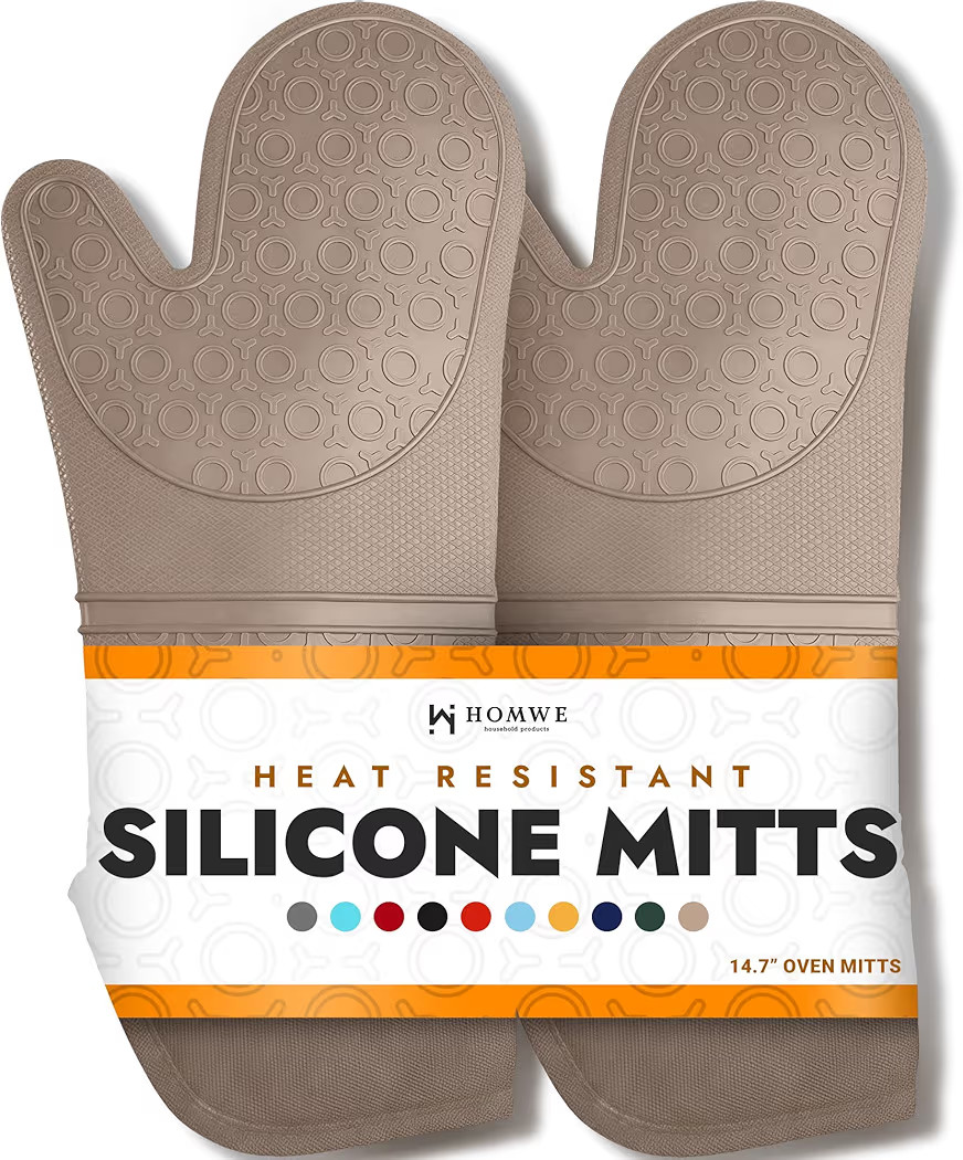 BPA-Free Silicone Oven Mitts Ultra Heat Resistant up to 500°F - Oven Mitts with Thick Cotton Lin... | Amazon (US)