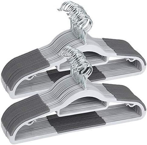 Plastic Hangers 50 Pack Heavy Duty Dry Wet Clothes Hangers with Non-Slip Pads Space Saving 0.2" T... | Amazon (US)