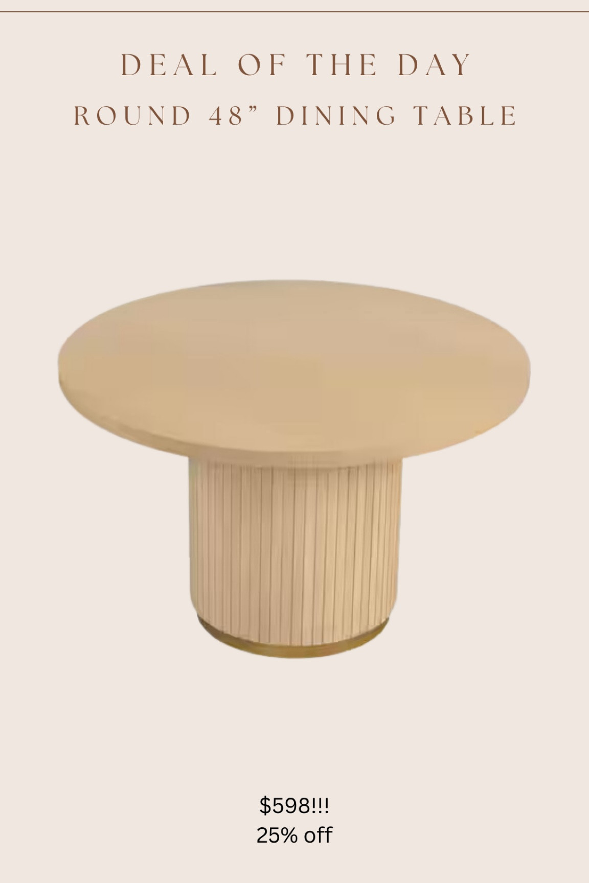 Oh wow! Best price I’ve ever seen for a round fluted dining table with metal base! These are usually $1100-$2800!!!

Limited quantities in stock! 🚨 only 10 left 

#LTKstyletip #LTKhome #LTKsalealert