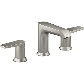 KOHLER 97093-4-BN Hint Widespread Bathroom Faucet with Pop-Up Drain Assembly, 3 Hole 2-Handle Bat... | Amazon (US)