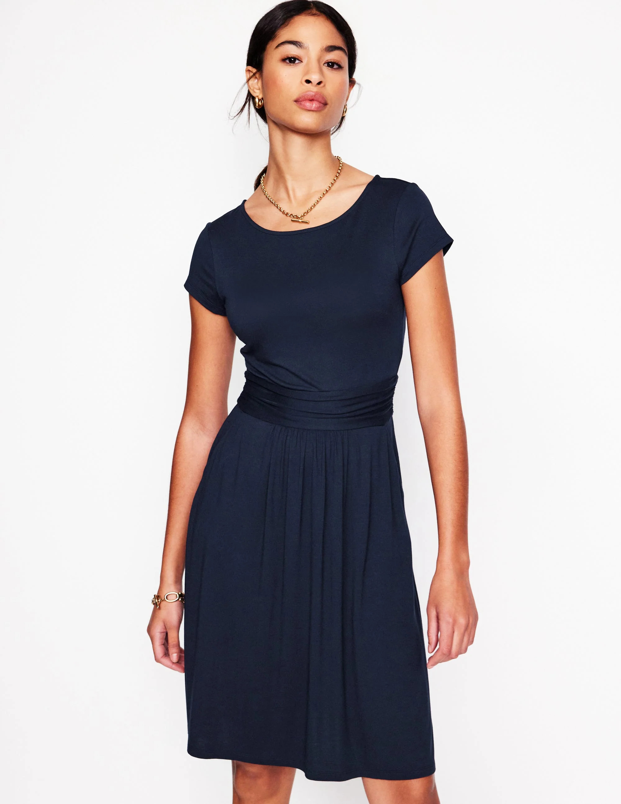 Amelie Jersey Dress-Navy | Boden (US)