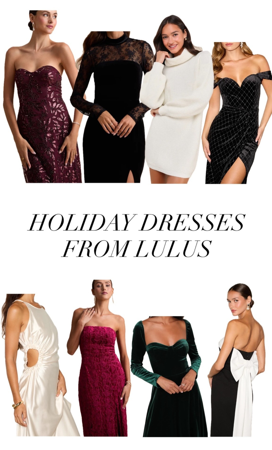 ✨HOLIDAY DRESS EDIT✨
It’s officially time to start planning those festive looks! 🎄 From cozy sweater dresses to glam velvet gowns, these picks from @lulus are perfect for every holiday event — whether it’s a party, dinner, or New Year’s Eve night out. ✨
#HolidayStyle #Lulus #LTKHoliday #HolidayOutfits #LTKSeasonal #LulusPartner #HolidayDress #LTKFashion #HolidayGlam

#LTKStyleTip #LTKParties #LTKHoliday