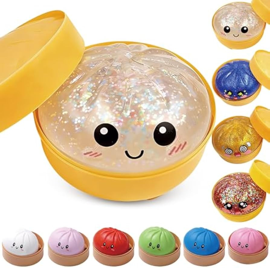 2026 Upgrade Glitter Dumpling - Dumpling Squishy Glitter, Dumplings Stress Ball for Playing, Part... | Amazon (US)