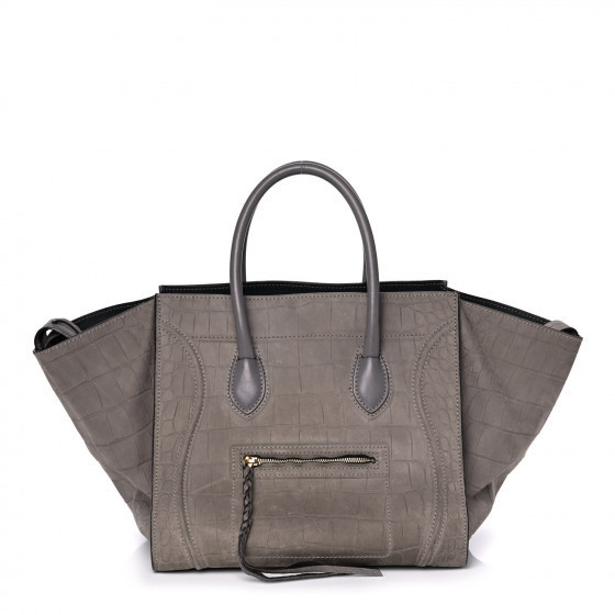 CELINE

Crocodile Embossed Nubuck Medium Phantom Luggage Grey | Fashionphile
