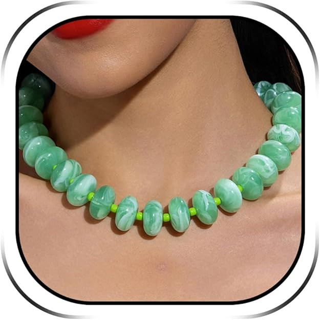 Chunky Beaded Necklace Boho Necklaces for Women Colorful Statement Necklaces Boho Western Jewelry... | Amazon (US)