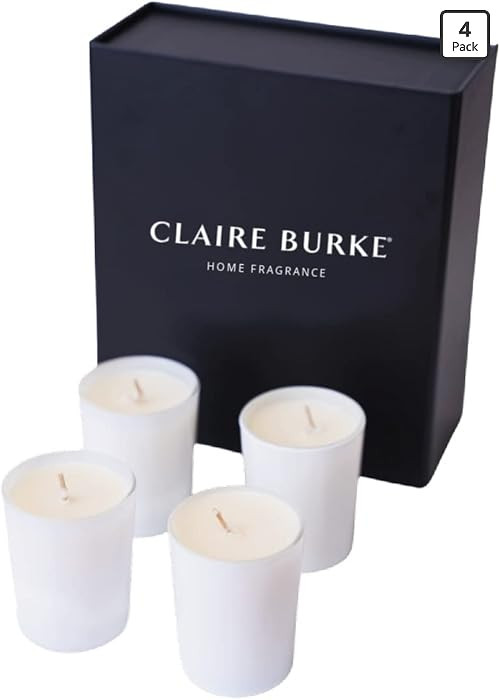 Claire Burke Candle Sampler Gift Set, Mixed Variety Pack of 4 Scented Candles, Mandarin Musk, Lav... | Amazon (US)