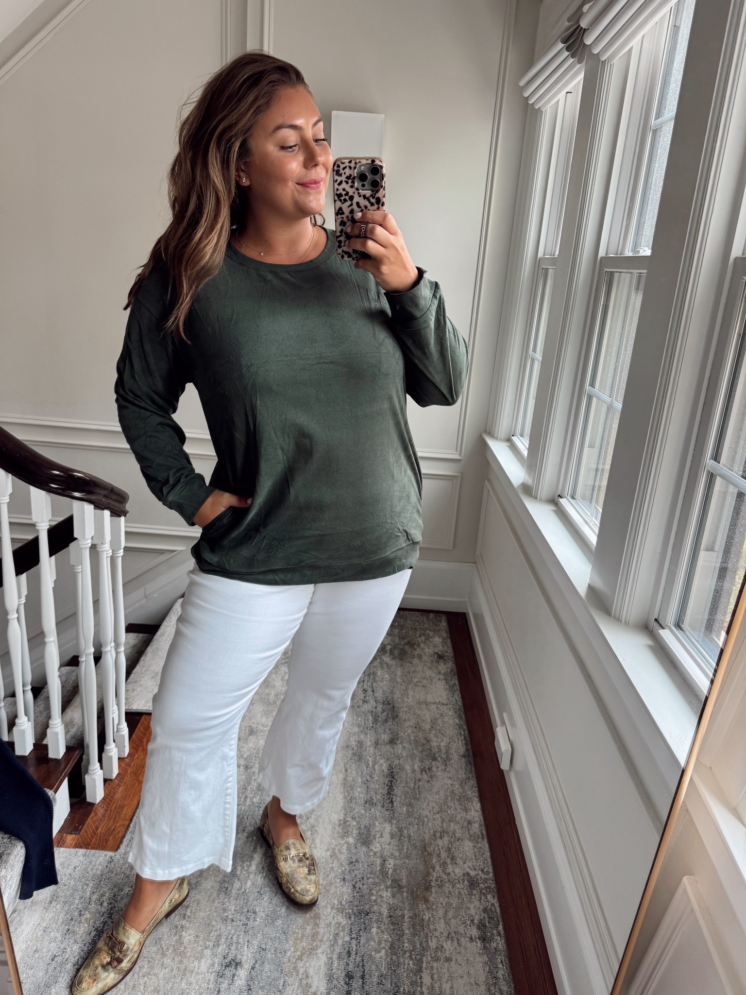 Wearing size XXL in sweater, 1X in jeans - use CARALYN15 at Spanx. 

#LTKSeasonal #LTKPlusSize #LTKStyleTip