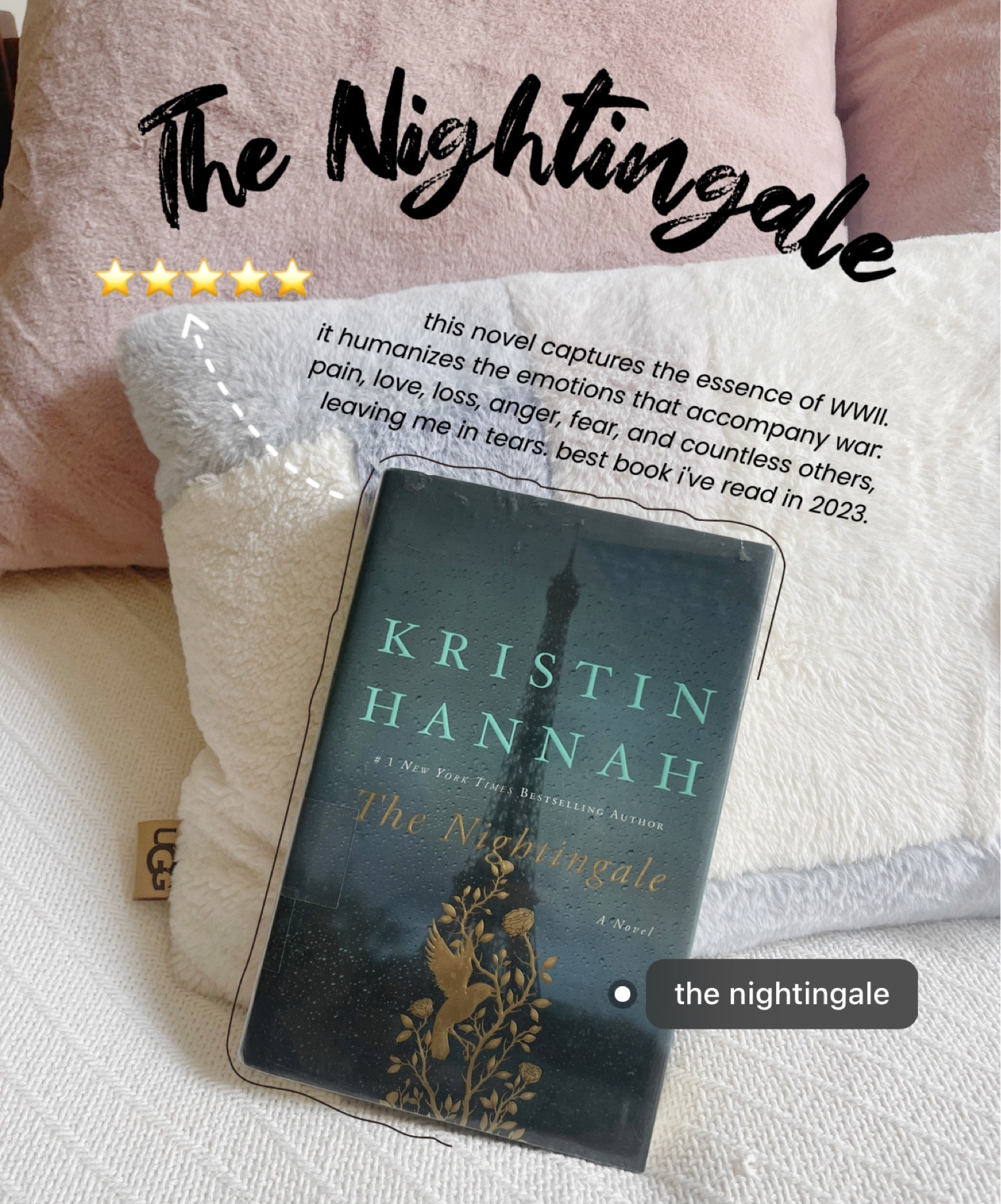 📚 The Nightingale 
✏️ Kristen Hannah 
⭐️⭐️⭐️⭐️⭐️ 
💡 Set against the backdrop of World War ll, the story of two sisters, separated by years and experiences, by ideals, passion, and circumstances. They each embark on their own dangerous paths toward survival, love, and freedom in German-occupied, war-torn France. 


historical fiction, best books of 2023, books to read, goodreads, to read, library, book instagram story, booktok, book inspo, to be read, bookworm, reading list, summer reads
ava vescovi | fashion, health & wellness avatar link
