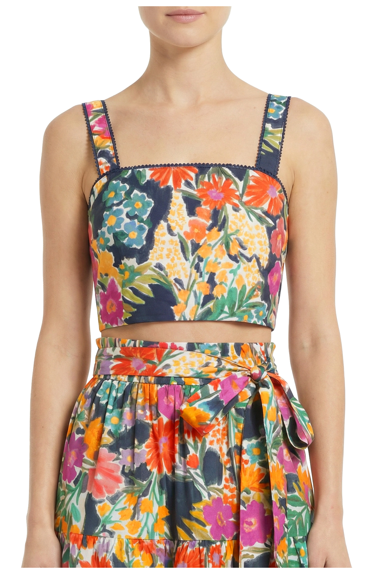 Ilyssa Square Neck Smocked Crop Top | Nordstrom