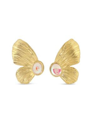 Eye Candy LA Isabella Goldtone &amp; Cubic Zirconia Butterfly Stud Earrings on SALE | Saks OFF 5T... | Saks Fifth Avenue OFF 5TH