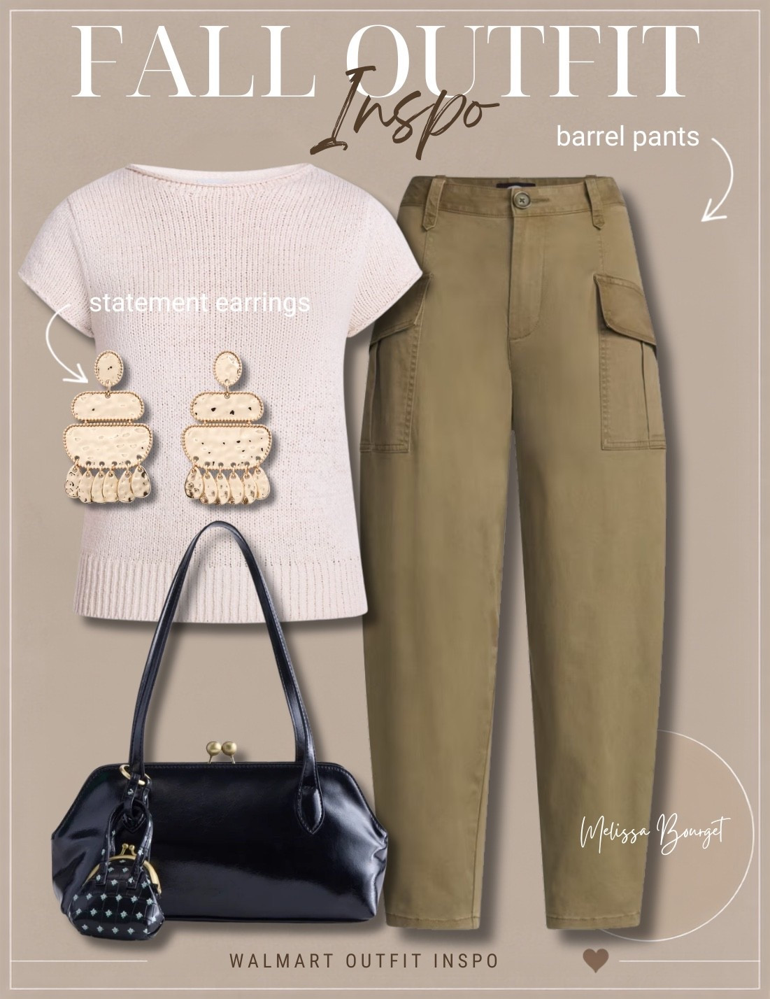 Fall outfit inspo 🤎🍂 Loving these cargo barrel pants styled with a neutral sweater top, statement earrings and a classic black handbag. Such an easy elevated casual look for fall!

Walmart fall fashion, fall outfit inspo, barrel pants outfit, cargo pants, women’s fall outfit, affordable fashion, neutral outfit, casual fall style, mom outfit, everyday outfit, Walmart fashion, fall wardrobe essentials, trendy fall outfit

#LTKNYFW #LTKSeasonal #LTKMidsize
