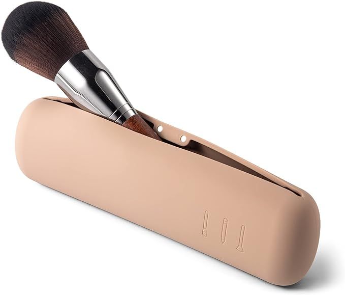 BEZOX Travel Makeup Brush Holder with Magnet Closure - Silicone Make Up Brushes Case Cute – Por... | Amazon (US)
