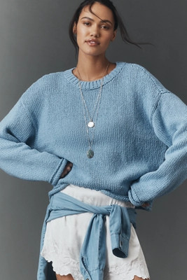 The Harlow Oversized Roll-Hem Sweater by Pilcro | Anthropologie (US)