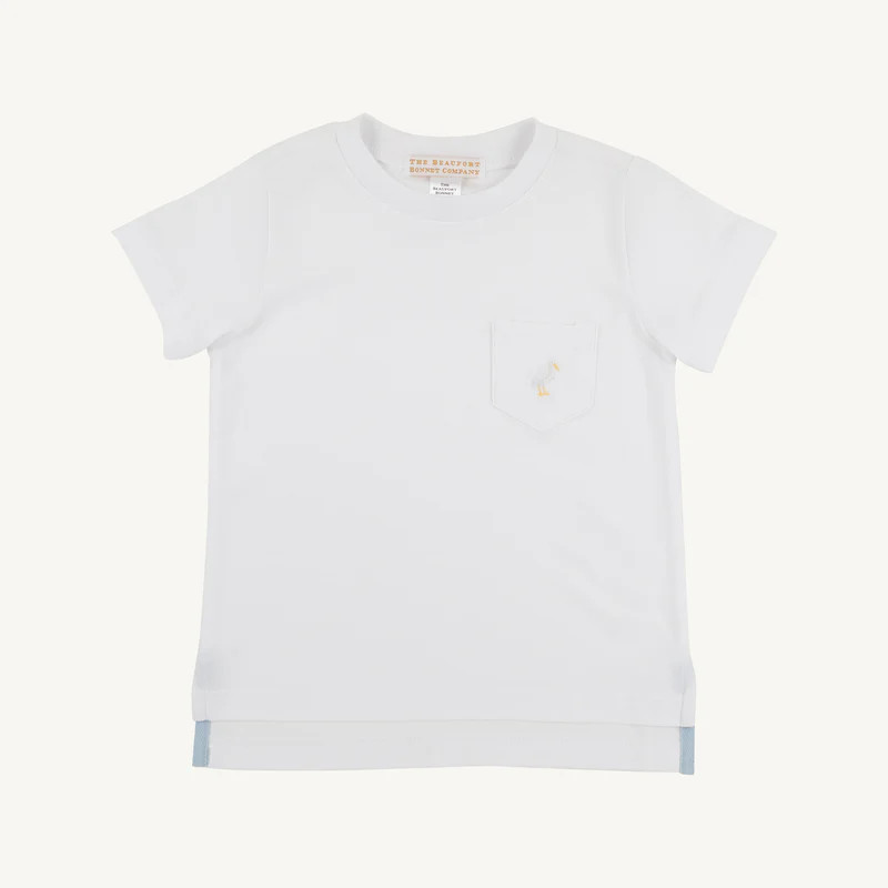 Carter Crewneck - Worth Avenue White with Multicolor Stork | The Beaufort Bonnet Company