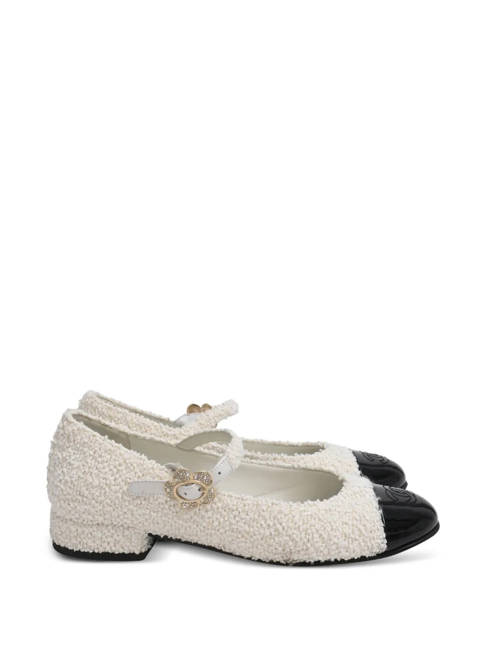 CHANEL Pre-Owned CC tweed ballet flats - Neutrals | Farfetch Global