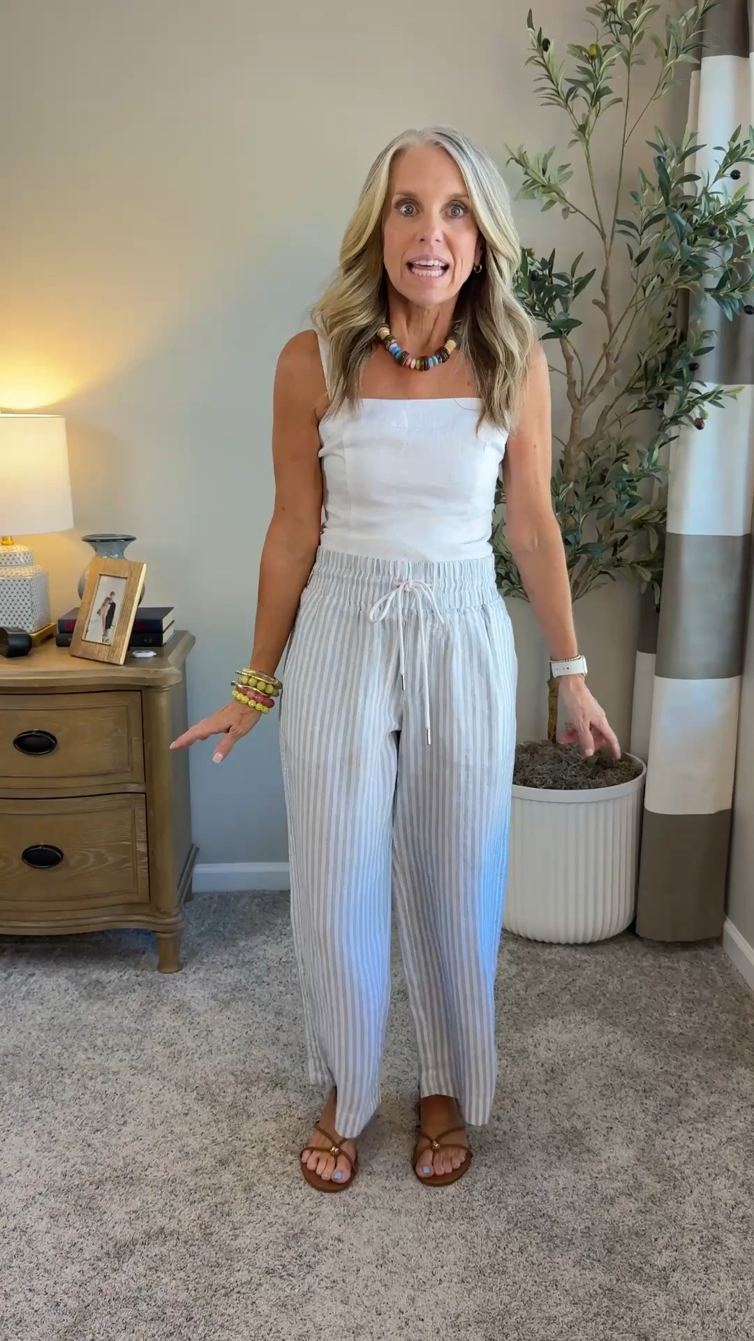Super cute, super easy summer outfit. Font like shorts? No problem. There are so many lightweight pants options linked below. Use COAST25 on Erin McDermott and COAST20 on Allie+ Bess

#LTKgrwm #LTKOver40 #LTKootd