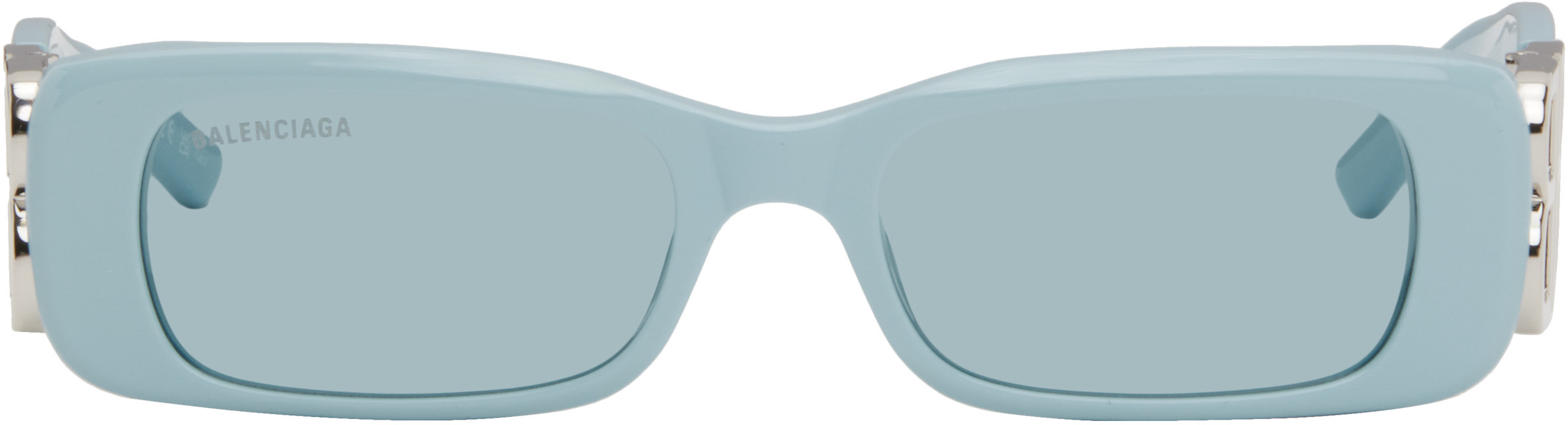 Balenciaga Blue Dynasty Rectangle Sunglasses | SSENSE