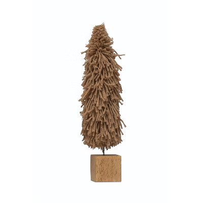 Storied Home Fabric Yarn Tree with Wood Block Base, Tan | Target