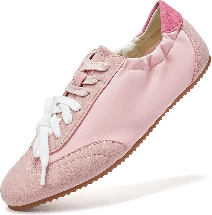 Women's Ballet Fashion Sneakers Lace up Ballet Flats Lightweight Sneakerina Comfort Ballerina Cas... | Amazon (US)