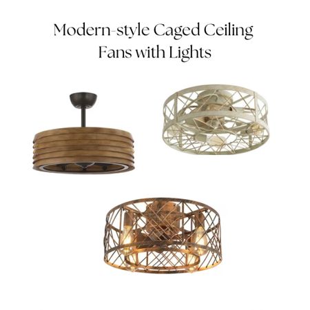 Modern caged ceiling fans with lights 

#LTKhome
