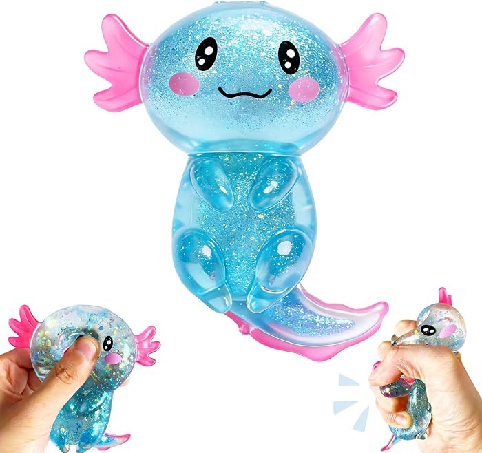 Axolotls Squishies Fidget Stress Ball,Cute Squishies Axolotls Toy,Easter Basket Stuffers, Stress ... | Amazon (US)