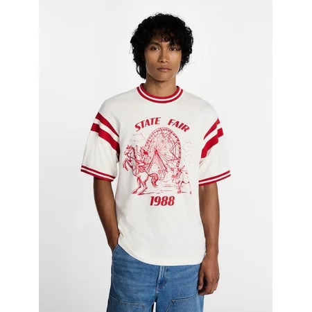 Kacey Lee Men's and Big Men's State Fair Graphic Ringer Tee, Sizes S-2XL | Walmart (US)