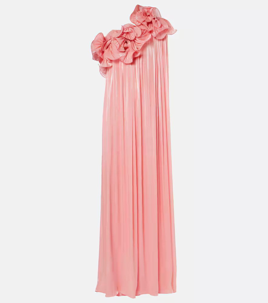 Costarellos Charmain plissÃ© georgette gown | Mytheresa (US/CA)