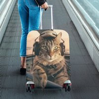 Cat As Pilot Luggage Cover, Airplane Aesthetic Print Suitcase Hard Bag Washable Protector Travel Small Large Designer Gift | Etsy (US)