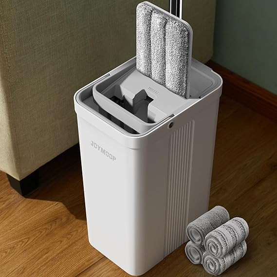 JOYMOOP Mop and Bucket Set with Wringer, Flat Mops for Floor Cleaning, Wall Mop Cleaner with Long... | Amazon (US)