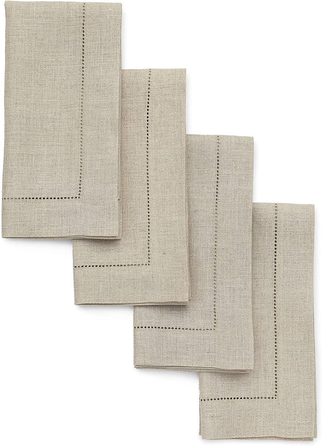 Solino Home Linen Cloth Napkins Set of 4 – Natural, 100% Pure Linen Fabric Dinner Napkins for S... | Amazon (US)