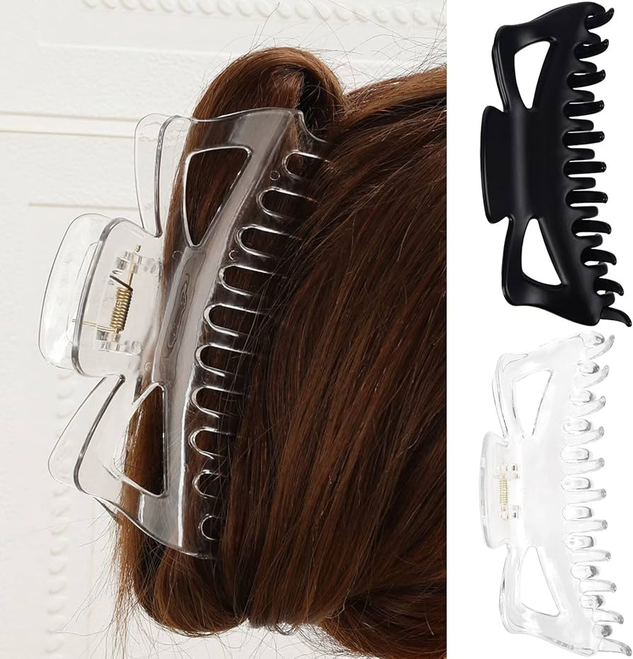 Claw Clips for Thick Hair,CEELGON Hair Clips for Women Large Claw Clip 5.5 Inches Pack of 2 (Blac... | Amazon (US)