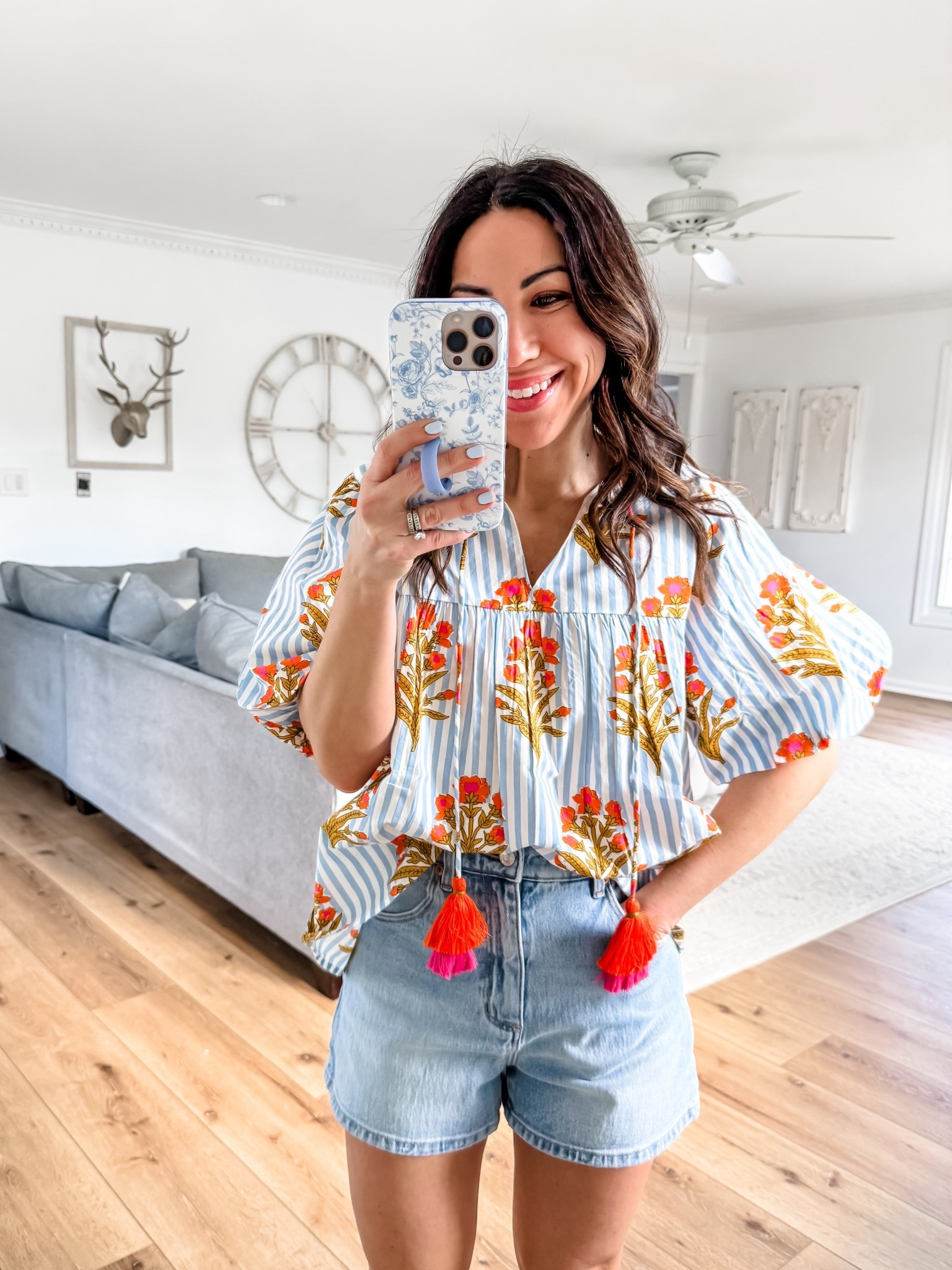 Avara 17% off in carts today only. 
Wearing small top. 25 denim shorts.

#LTKPetite #LTKSaleAlert #LTKOver40