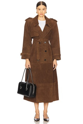 Susanna Chow Madison Suede Trench in Espresso from Revolve.com | Revolve Clothing (Global)