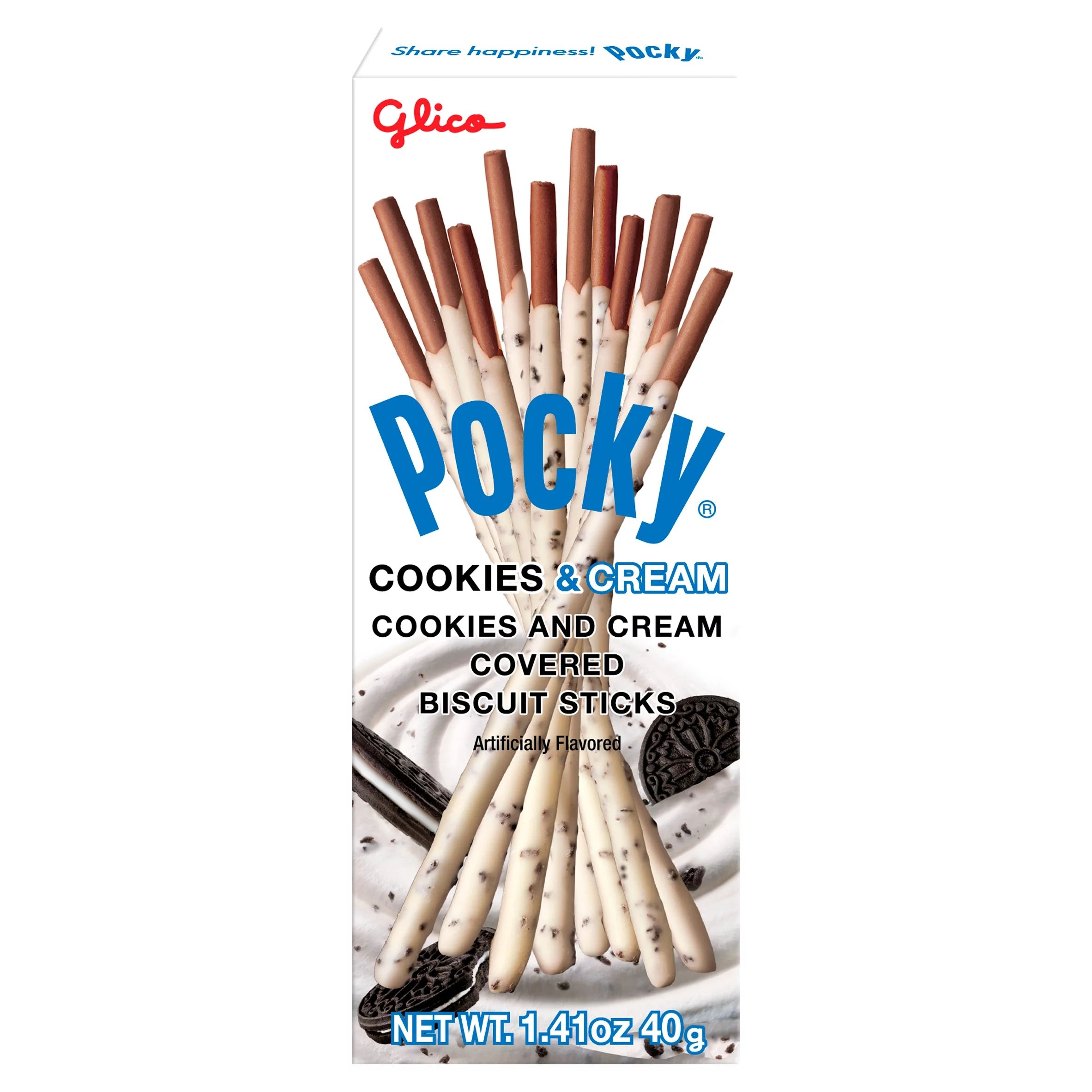 Glico Pocky Cookies and Cream Covered Biscuit Sticks, 1.41 oz - Walmart.com | Walmart (US)