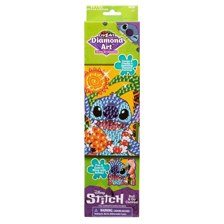 Cra-Z-Art Disney Stitch Chunky Gem by Number Kit 8" x 8" Canvas, DIY Diamond Art Jewel by Number ... | Amazon (US)