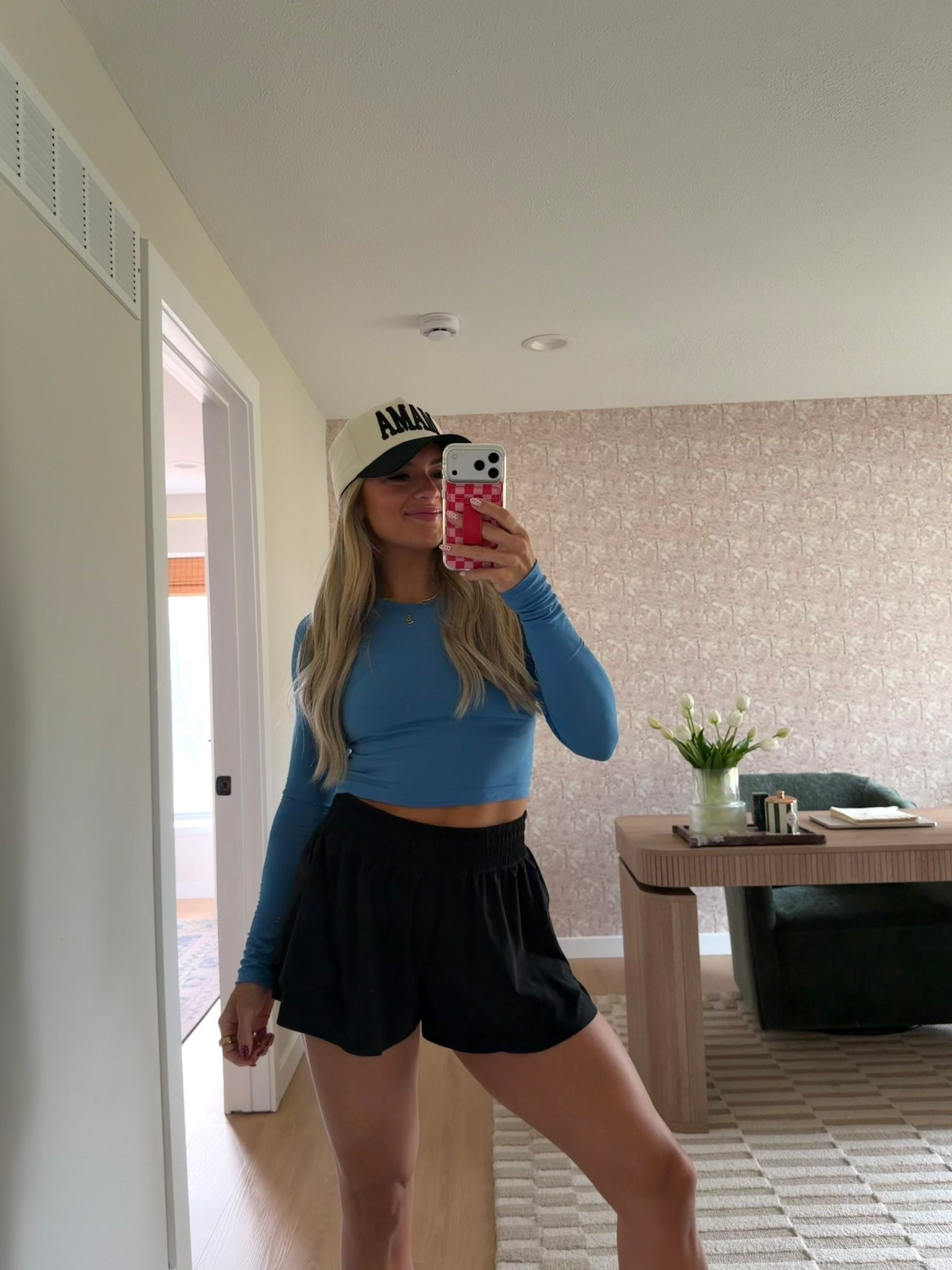 medium in shorts & 6 or 8 in the top! 