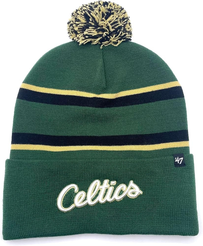 47 Officially Licensed Boston Celtics Classic Edition Cuffed Knit Pom Beanie Basketball Team Logo... | Amazon (US)