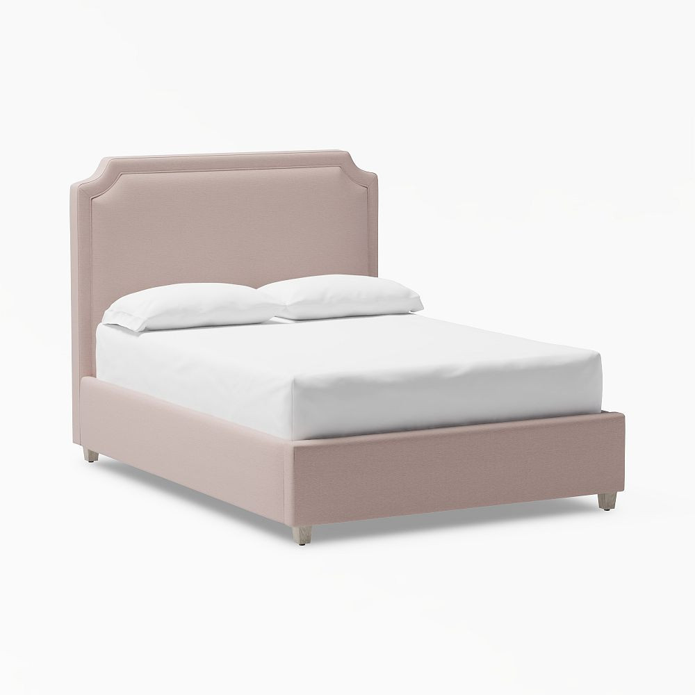 Ava Upholstered Storage Bed, Full, Lustre Velvet Dusty Blush | Pottery Barn Teen