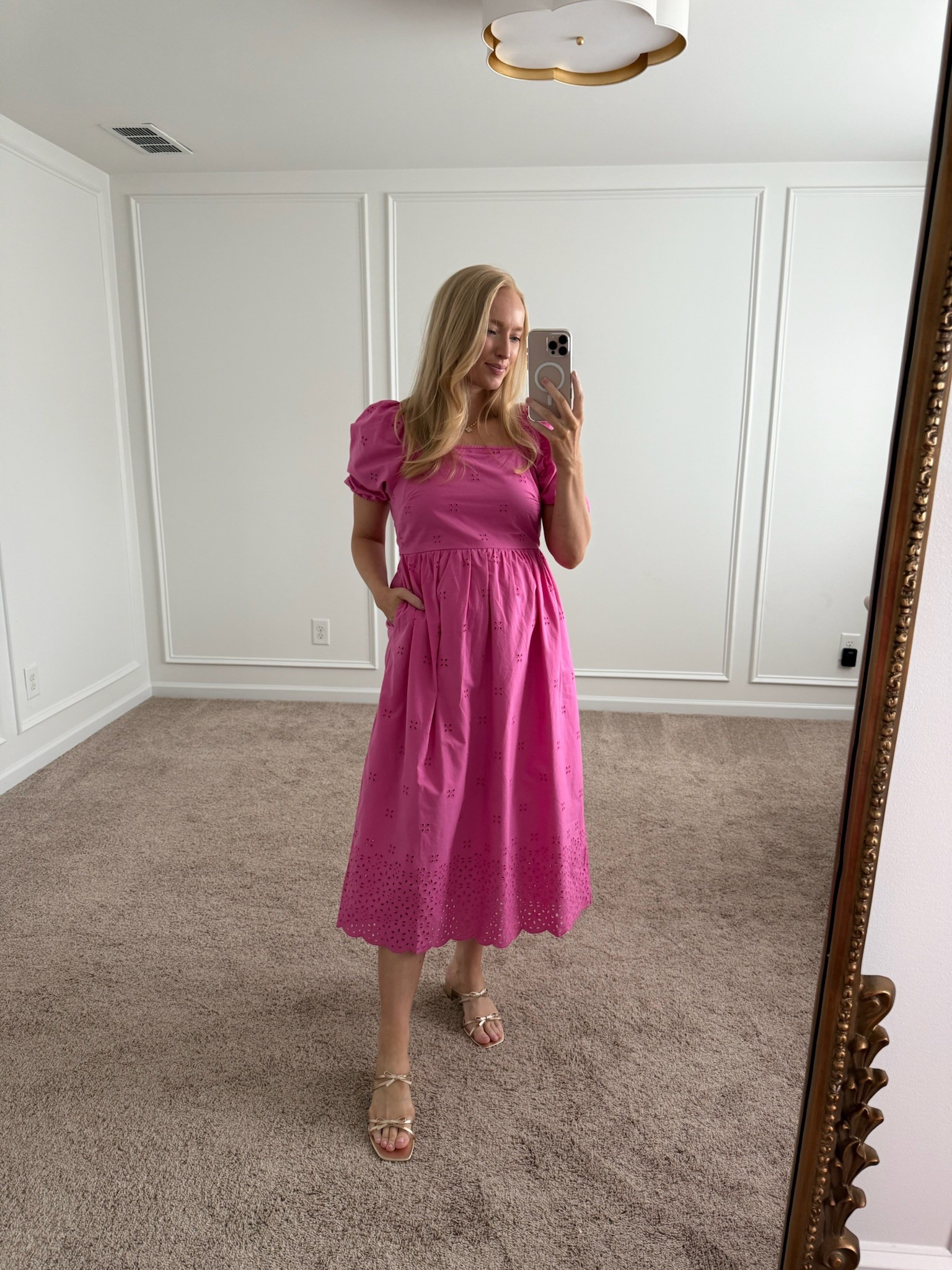 How darling is this midi dress from Walmart and it’s currently on sale! This would be so pretty for a baby shower. Wearing size small and it runs big. Recommend sizing down. It’s bump friendly. Comes in multiple colors. Spring dresses // summer dresses // midi dresses // shower dresses // brunch dresses // event dresses // Walmart dresses 

#LTKBump #LTKStyleTip #LTKFindsUnder50