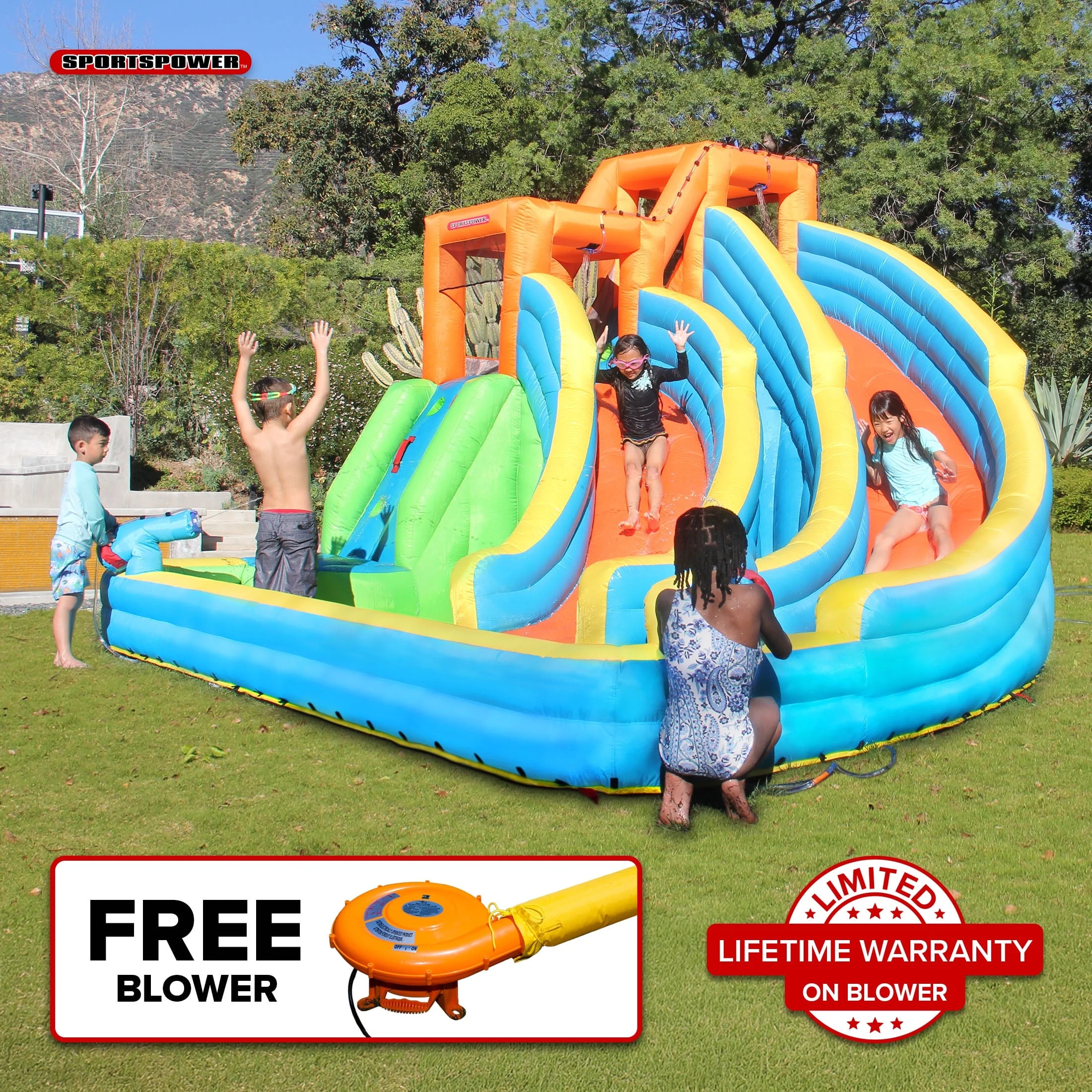 Sportspower Twin Peaks Splash n' Slide with Lifetime Warranty on Blower, for Ages 3-8 | Walmart (US)